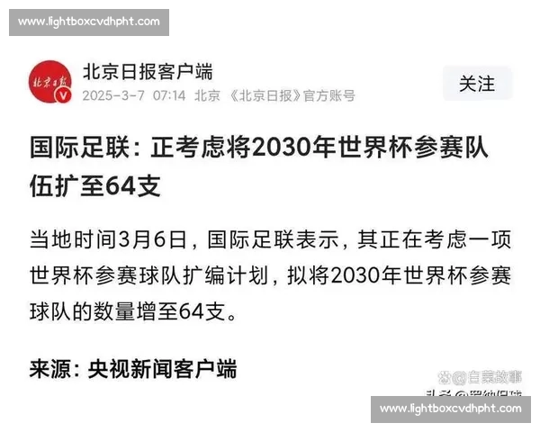 从32到48！世界杯扩军细节曝光，你准备好迎接了吗